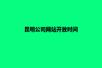 昆明公司网站开发一条龙(昆明公司网站开放时间)