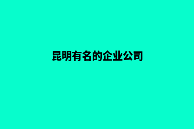 昆明专业的做企业网站(昆明有名的企业公司)