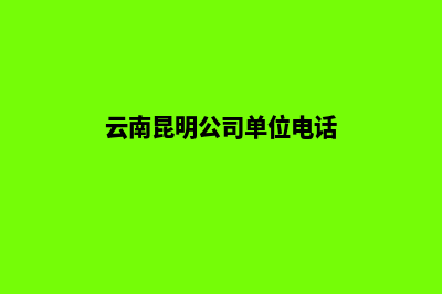 昆明公司门户网页设计方案(云南昆明公司单位电话)