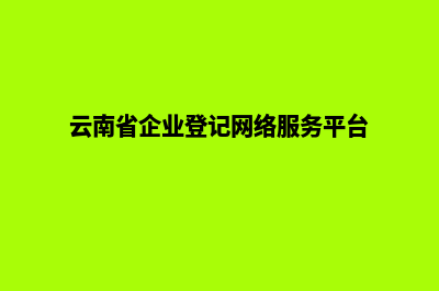 云南企业网站制作步骤(云南省企业登记网络服务平台)