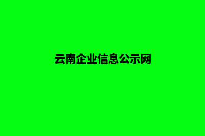 云南企业展示网站建设(云南企业信息公示网)