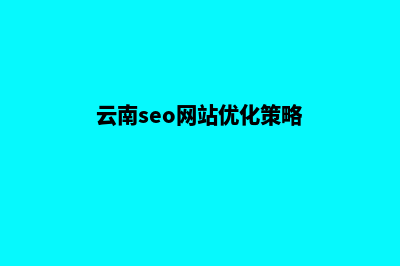 云南seo网站优化(云南seo网站优化策略)