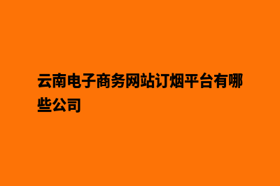 云南电子商务网站建设分析(云南电子商务网站订烟平台有哪些公司)