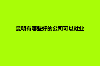 昆明哪个公司可以建网站(昆明有哪些好的公司可以就业)