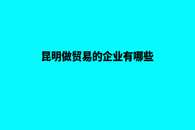 昆明做外贸建网站(昆明做贸易的企业有哪些)