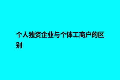 个人独资企业(个人独资企业与个体工商户的区别)