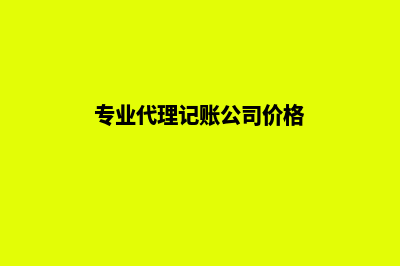 专业代理记账公司(专业代理记账公司价格)