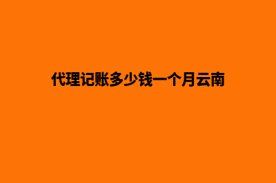 代理记账多少钱一个月(代理记账多少钱一个月云南)