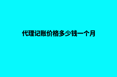 代理记账价格(代理记账价格多少钱一个月)