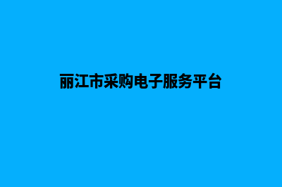 丽江电子商务网站建设费用(丽江市采购电子服务平台)