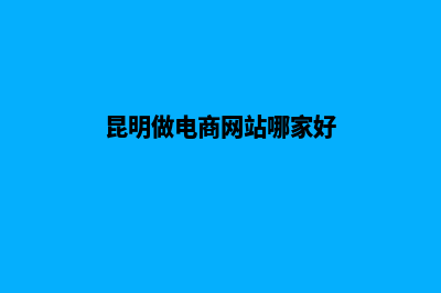 昆明做电商网站方案(昆明做电商网站哪家好)