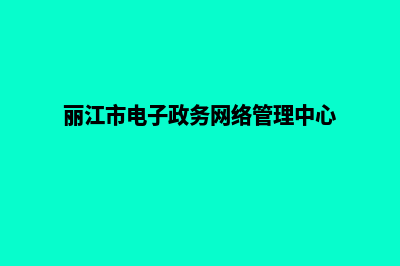 丽江电商网页制作费用(丽江市电子政务网络管理中心)