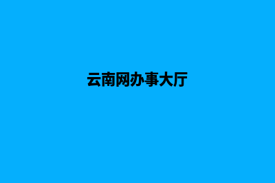 云南门户网站建设过程(云南网办事大厅)