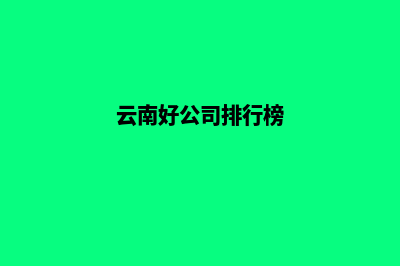 云南哪个公司做网站好(云南好公司排行榜)