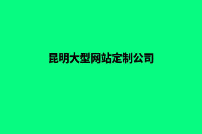 昆明大型网站定制方案(昆明大型网站定制公司)