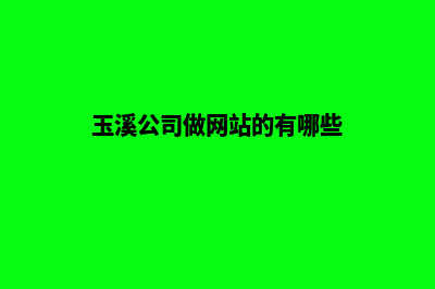 玉溪公司做网站多少钱(玉溪公司做网站的有哪些)