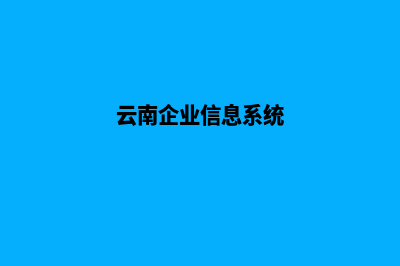 云南企业官网建网站(云南企业信息系统)