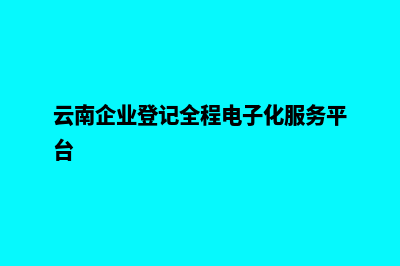 云南企业网页改版多少钱(云南企业登记全程电子化服务平台)