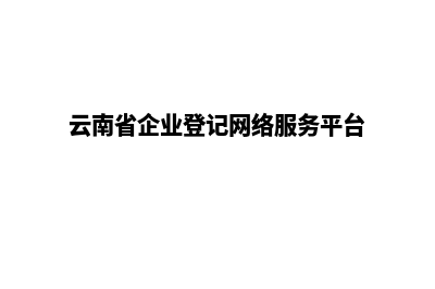 云南企业网页设计报价单(云南省企业登记网络服务平台)