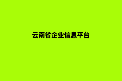 云南企业网站优化(云南省企业信息平台)