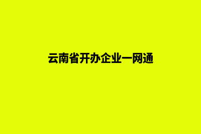 云南企业新建网站流程(云南省开办企业一网通)