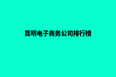 昆明电子商务营销网站定制(昆明电子商务公司排行榜)