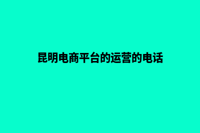 昆明电商网站定制中心(昆明电商平台的运营的电话)