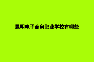 昆明电子商务网站定制费用(昆明电子商务职业学校有哪些)