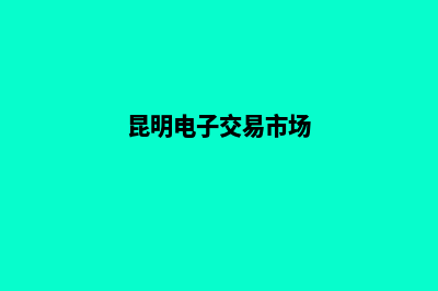 昆明电子商务网站定制教程(昆明电子交易市场)