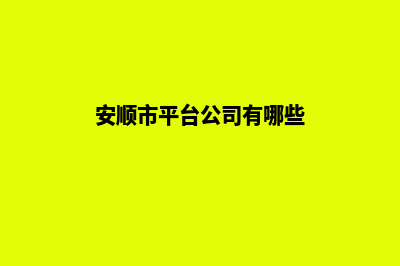 安顺企业网站建设流程(安顺市平台公司有哪些)