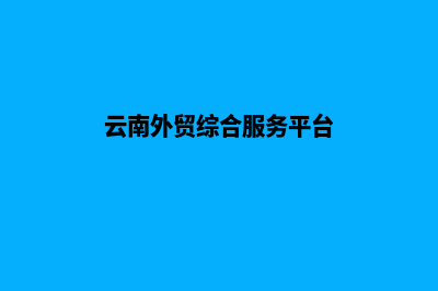 云南外贸网站开发费用(云南外贸综合服务平台)