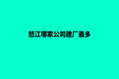 怒江哪家公司建设网站(怒江哪家公司建厂最多)