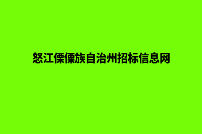 怒江网站建设报价明细(怒江傈僳族自治州招标信息网)