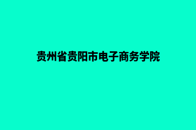 贵阳电子商务网站设计哪家好(贵州省贵阳市电子商务学院)