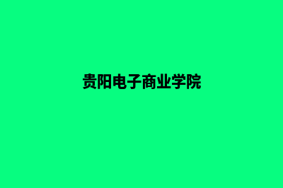 贵阳电子商务网页设计费用(贵阳电子商业学院)