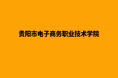 贵阳电子商务网站建设费用(贵阳市电子商务职业技术学院)