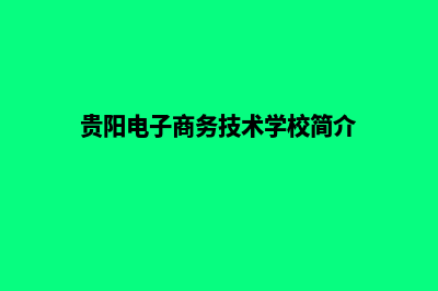 贵阳电子商务网站建设价格(贵阳电子商务技术学校简介)