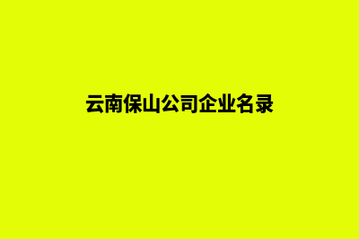 保山公司网站开发哪家好(云南保山公司企业名录)