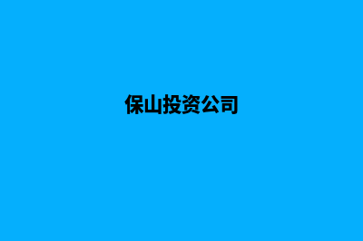 保山公司开发网站费用(保山投资公司)