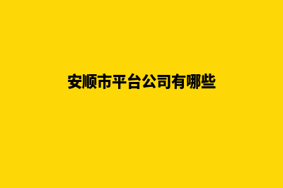 安顺公司网站搭建(安顺市平台公司有哪些)