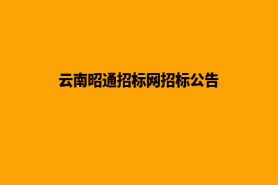 昭通建网站平台(云南昭通招标网招标公告)