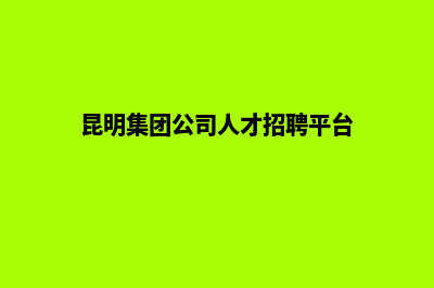 昆明集团网页设计哪家便宜(昆明集团公司人才招聘平台)