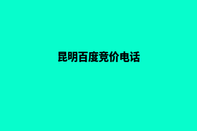 昆明做竞价网站费用(昆明百度竞价电话)