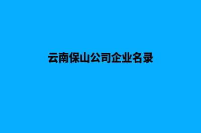 保山公司网站制作费用(云南保山公司企业名录)