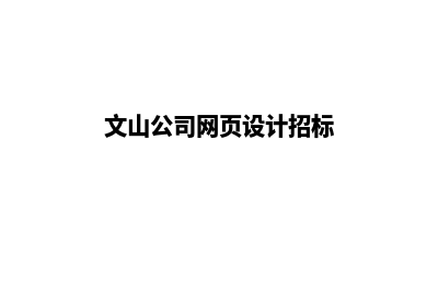 文山公司网页设计要多少钱(文山公司网页设计招标)