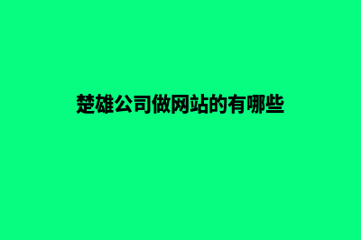 楚雄公司做网站需要多少钱(楚雄公司做网站的有哪些)