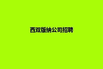 西双版纳公司做网站费用(西双版纳公司招聘)