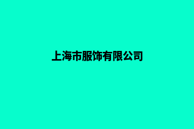 上海服装建网站多少钱(上海市服饰有限公司)