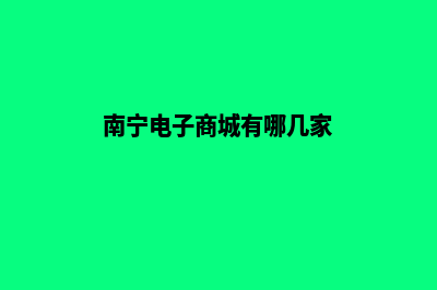 南宁电子商务网站制作费用(南宁电子商城有哪几家)