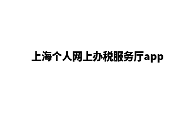 上海个人网站开发多少钱(上海个人网上办税服务厅app)